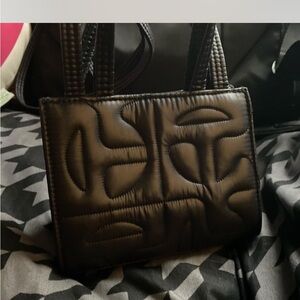 telfar moose knuckles small Elegant Black Quilted Handbag